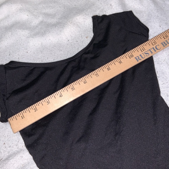 Capezio child large CL STUDIO COLLECTION HIGH NECK CAP SLEEVE LEOTARD Black - Picture 10 of 11